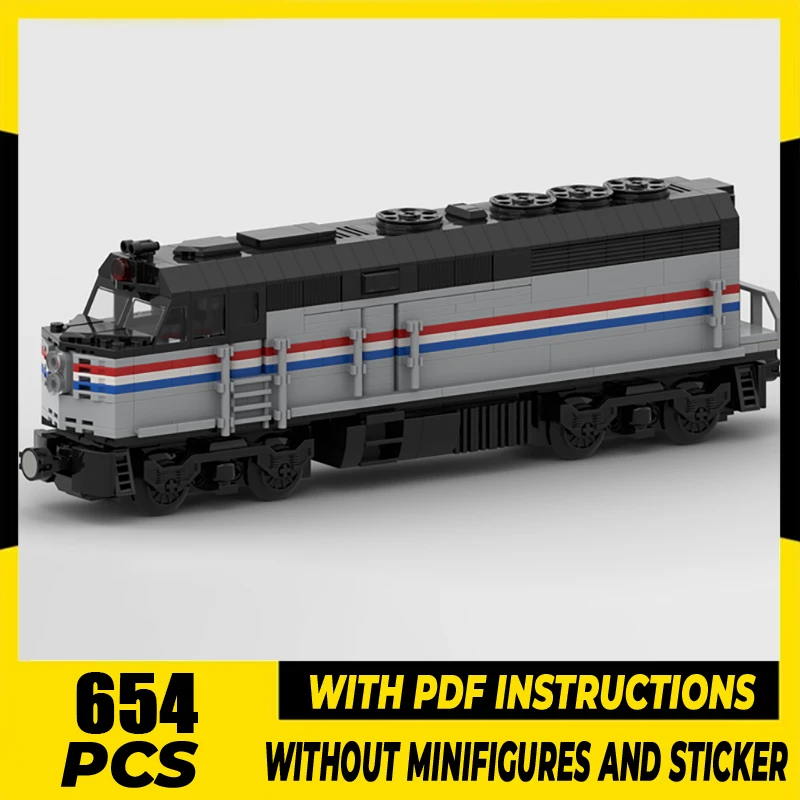 Railway Train Series Moc Building Bricks EMD F40PH Train Model Building Technology Modular Block DIY Toy Holiday Gifts