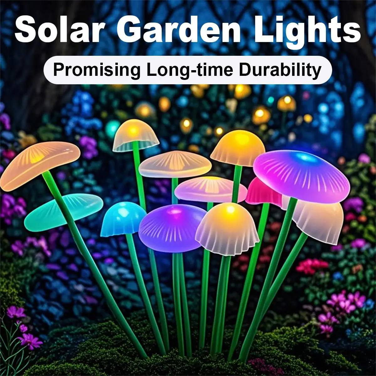 

Solar Garden Lights Led Jellyfish Light Mushroom Panel For Fence Lighting Yard Outdoor Waterproof Ip65 Backyard Decoration With