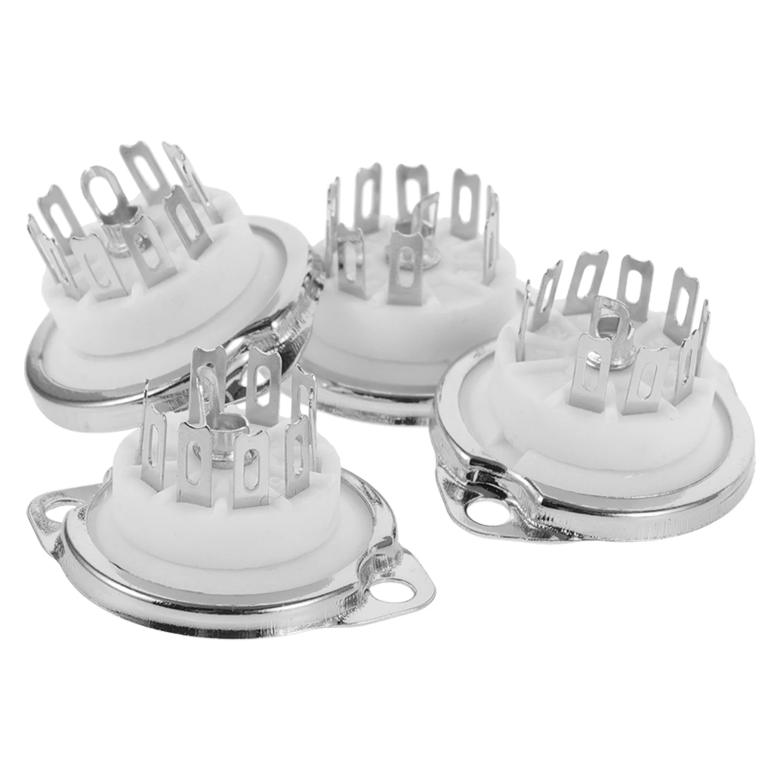

4pcs Ceramic 9Pin Tube Sockets Tinned Amplifier Parts for Vacuum Tube Audio Equipment Accessories Guitar