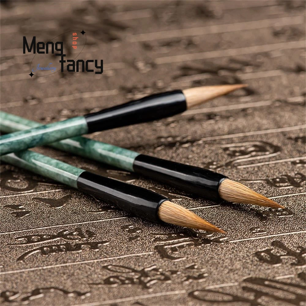 Natural Jadeite A goods Brushes Jade Ornaments Calligraphy Four Treasures High-grade Holiday Gift Simple Luxury Fashion Jewelry