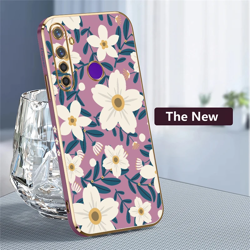جراب هاتف لهاتف OPPO Realme GT Master Neo 3 2 Pro X X7 Pro V25 V13 V5 Q5 Q3i نوت 60 غطاء سيليكون فاخر مطلي بالزهور