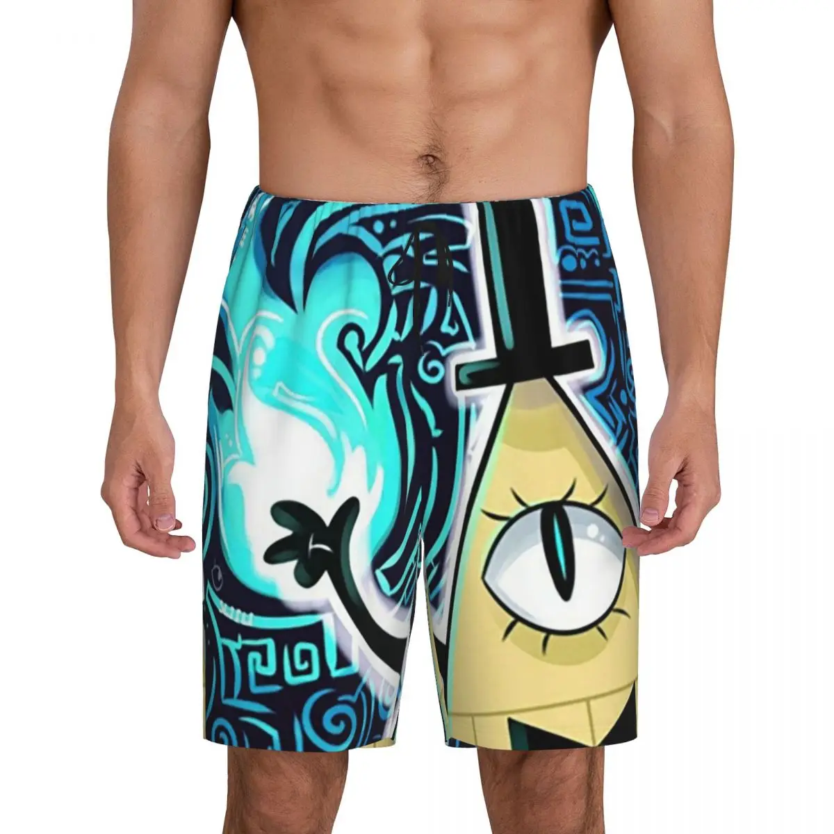 

Custom Cartoon Gravitys Falls Short Pajama Pants Men Sleepwear Sleep Lounge Bottom Shorts Sleeping Pants