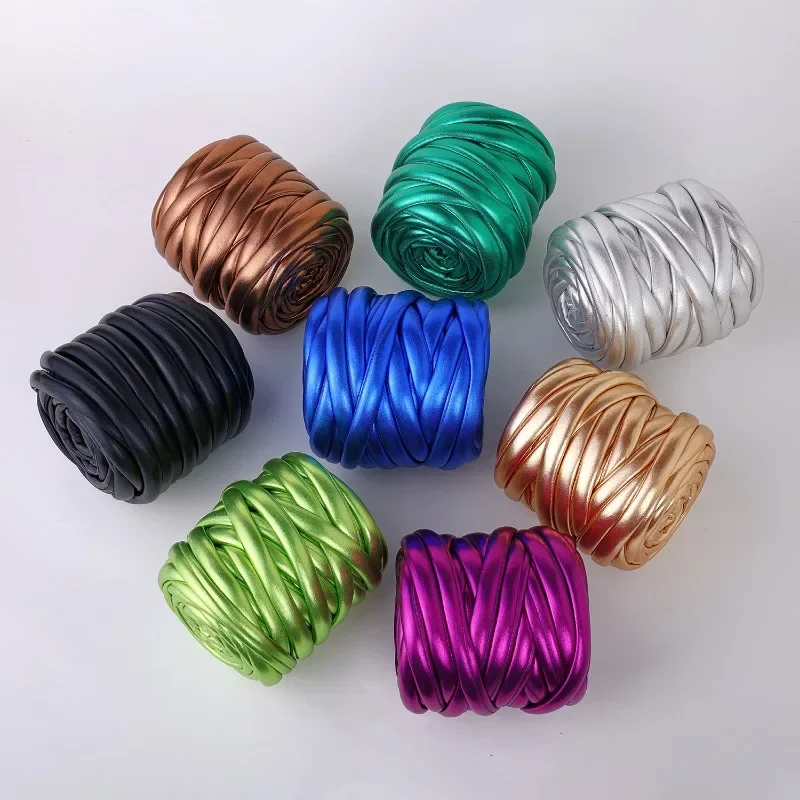 

Имитация металлической кожи, толстая супер объемная массивная пряжа, сделай сам, ручное вязание, тканая нить, корзина, одеяло, ковры, гигантская пряжа, 500 г