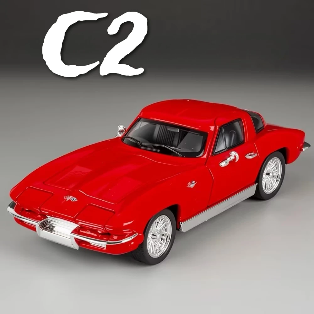 

Scale 1:32 C2 Camaro Car Model Toy Metal Body Rubber Tires Sound Light Pull Back Simulation Models Toys for Kids' Edutainment