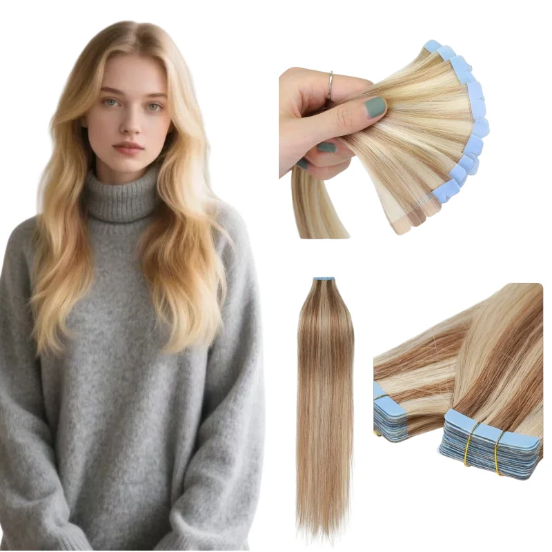 global-dropshipping-20pcs-pack-100-human-hair-tape-in-extensions-12-26-inch-fast-air-mail-delivery-mixed-wefts-pack