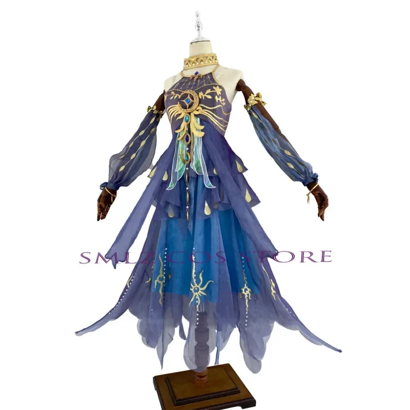 2025 11 ستار الهوية الخامس Naiad تأثيري فستان الأميرة موحدة الدعامة شعر مستعار مجموعة هالوين حفلة اللعب نعمة الزي ل Wo #4