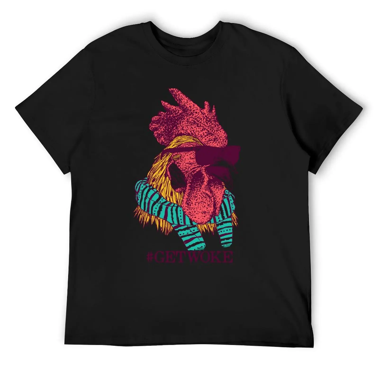 

Get Woke T-Shirt vintage t shirts Aesthetic clothing boys animal print baggy shirts plus size men clothing