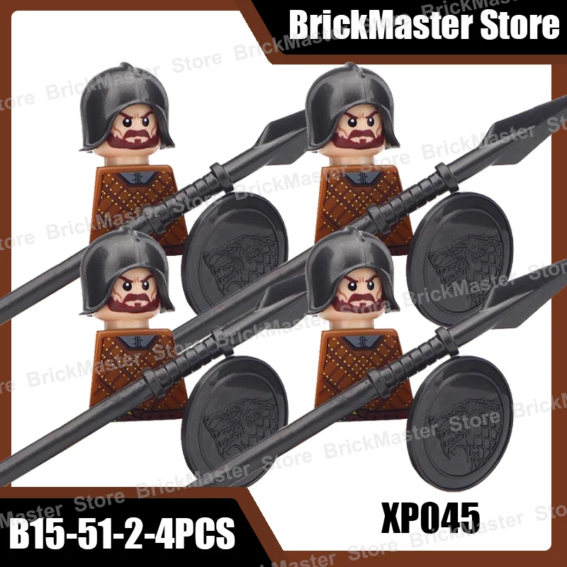 MOC Mittelalterliche Militär Ritter Krieger Soldat Figuren Bausteine Burg Krieg Waffen Schild Schwert Mantel Bogen Ziegel Spielzeug Geschenke