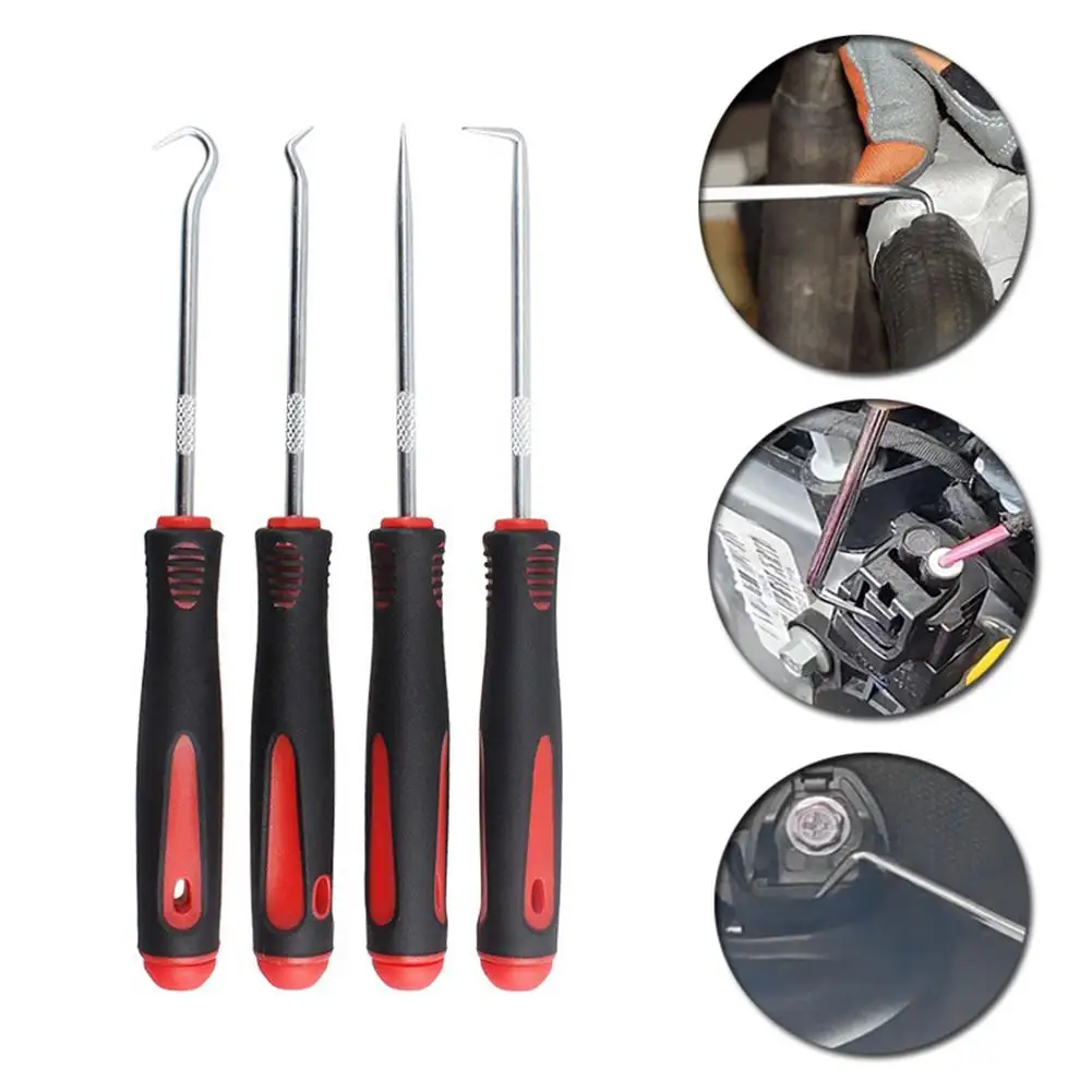 4pcs 160mm Car tire repair tools Oil Seal Screwdrivers Set Hose Removal Hook Set O-Ring Seal Gasket Puller Remover Pick Hooks