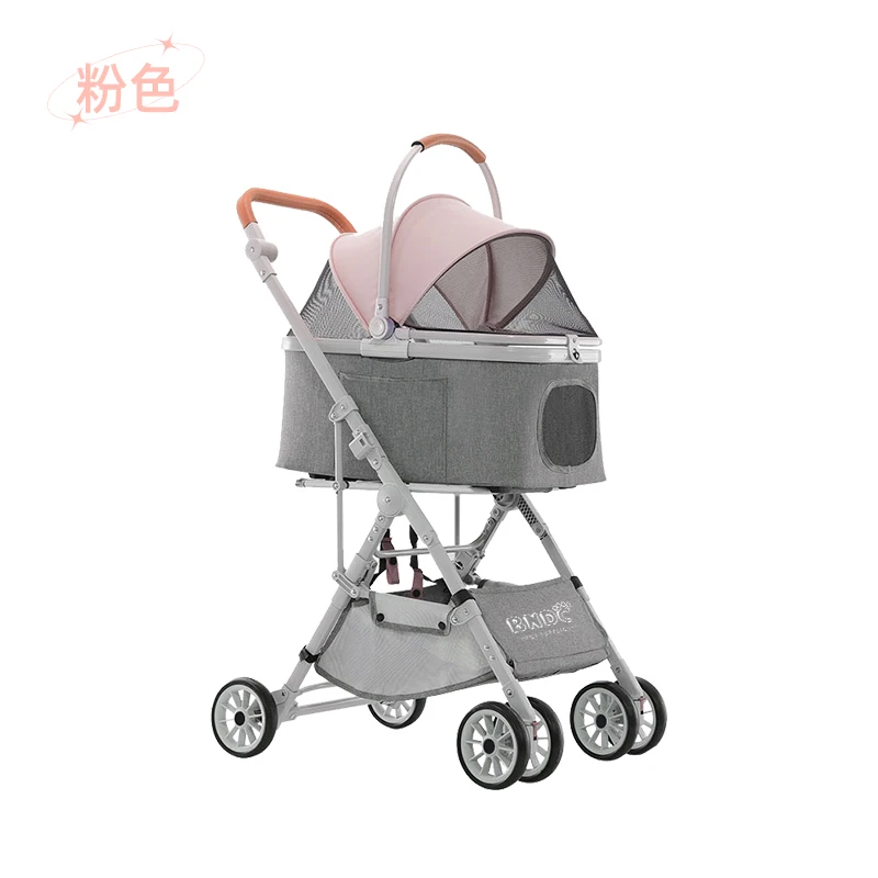 

Pet Folding Stroller Dog/Cat Puppy Stroller W/Removable Travel Carrier For Small/Medium Pet Stroller