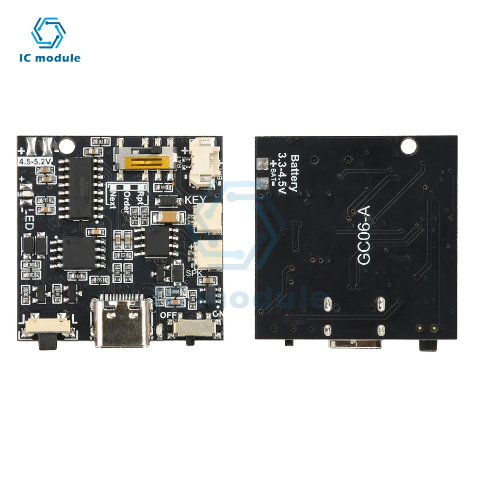 GC06 Recordable Sound Module 4M MP3 WAV Button Control Music Voice Player Programmable Board for DIY Creative Greeting Card Gift