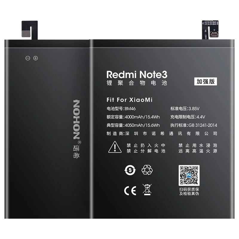 Nohon Phone Battery for Xiaomi Redmi Note 7 3 4 4X BN4A BM46 BM47 BN43 BM22 For Xiaomi 5 8 9 SE BM51 BM3D BM3L BM3M BM4F BM3E