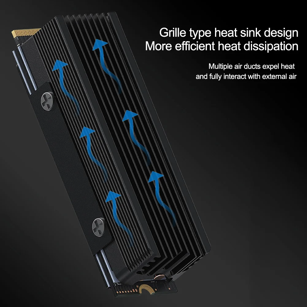 ฮีทซิงค์ M.2 SSD พร้อมแผ่นซิลิโคนระบายความร้อน ท่อระบายความร้อนทองแดง 2 เส้น สำหรับ M.2 NVMe 2280 SSD