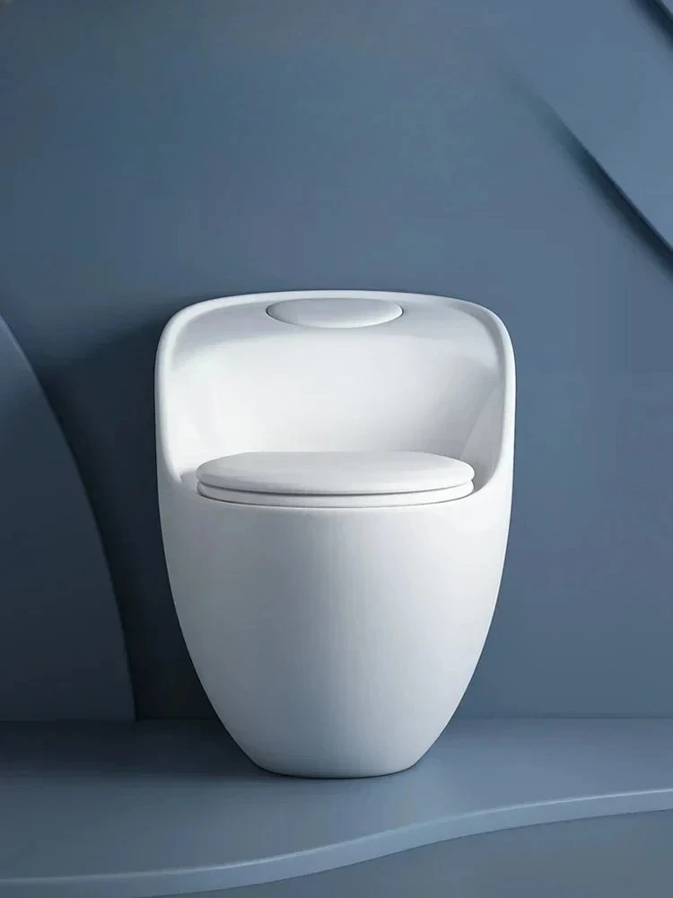 z1 Creative Whale Toilet Household Siphon Personalized Egg Type Ordinary Toilet Black and White