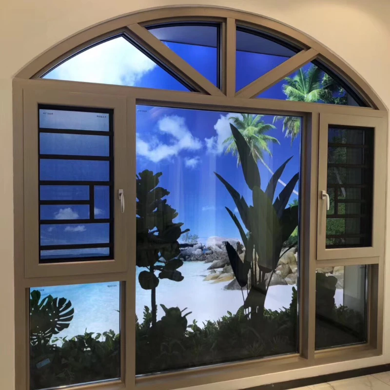 Sixinalu-ventanas de doble acristalamiento personalizadas de fábrica, ventana abatible de aluminio para el hogar, la Oficina y la Cafetería