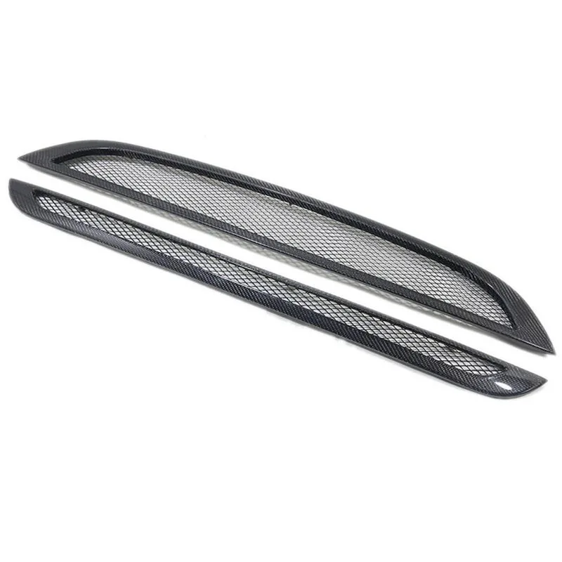 Gloss Black/Carbon Fiber Engine Hood Vent Louvers Air Scoop Bonnet Vent Cover For BMW MINI-R53 2001-2006  Air Intake Cover