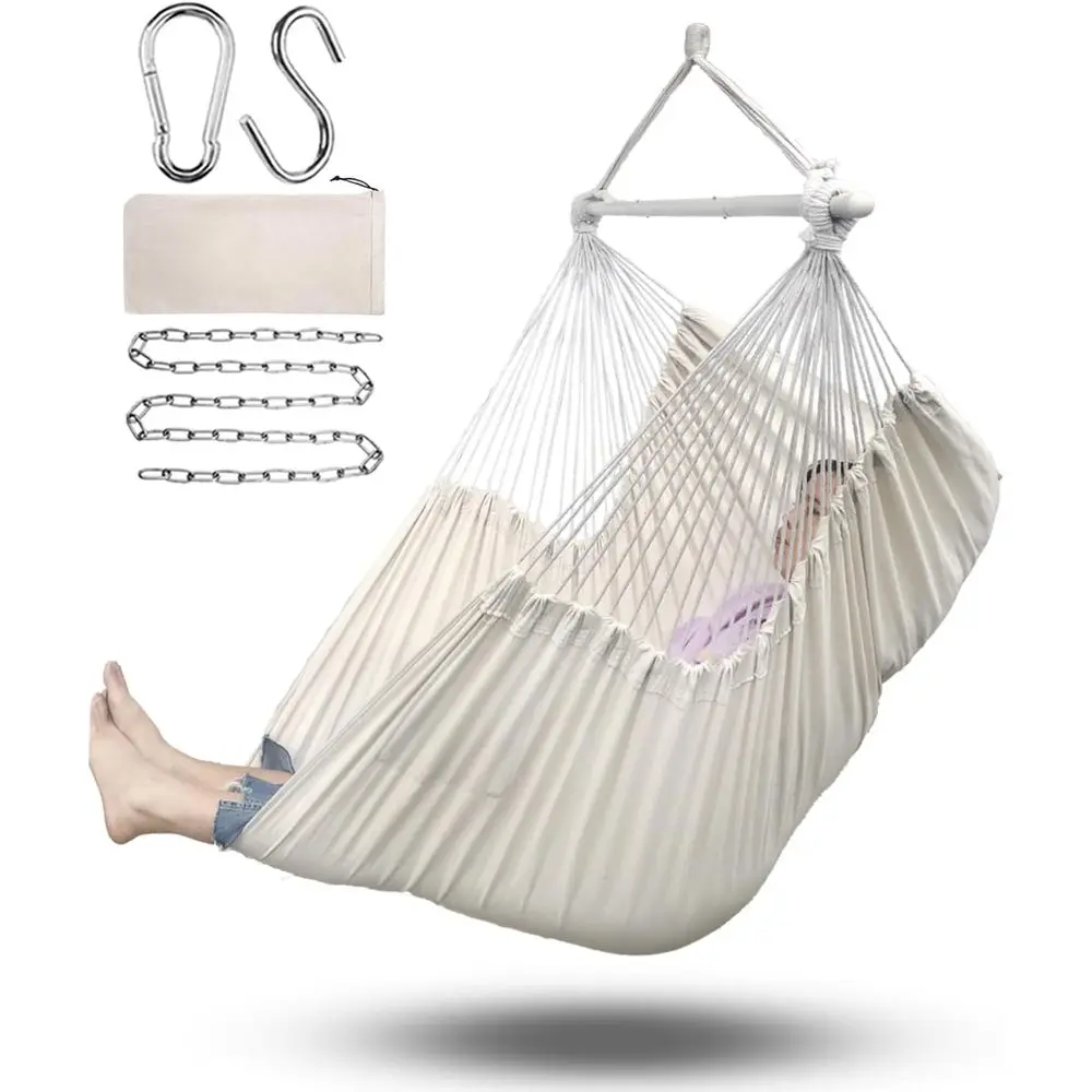 Large 70.9x47.2 XXL Hanging Swing Chair, 32% Bigger with 500lbs Capacity, Heavy Duty Steel Spreader Bar, Extra Roomy Comfort for
