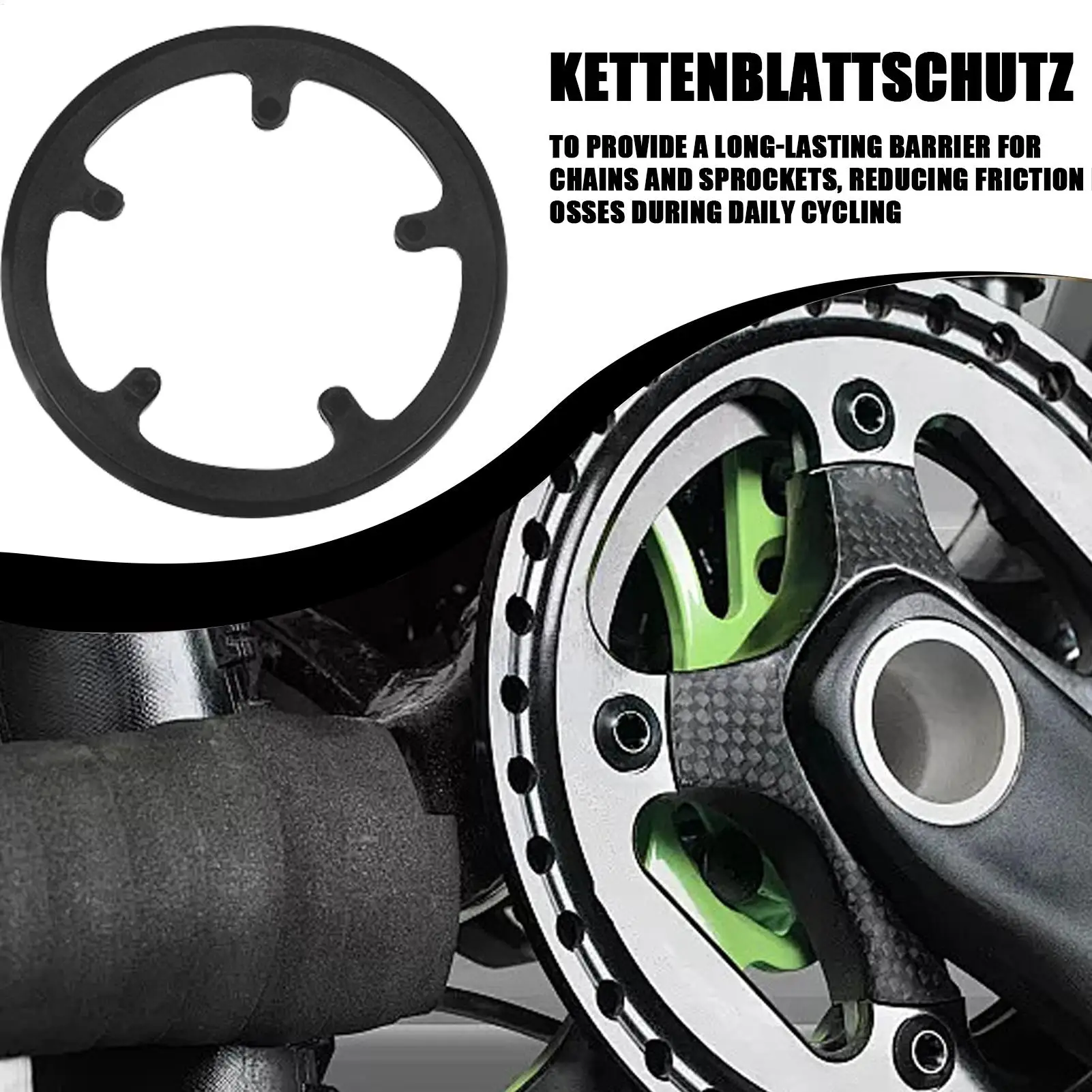 

Mountain Bike Crankset Protector Bike Chain Guards With 5 Holes Wrap All-Weather 40 Teeth Frames For Commuting Cycling Kids