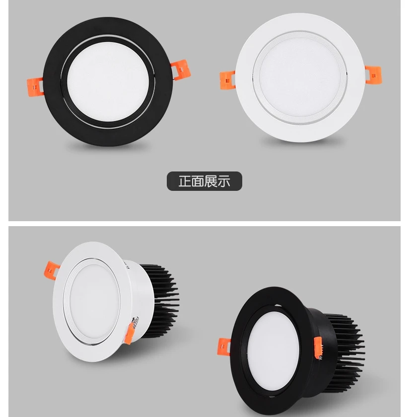 Imagem -05 - Luminária Led Downlight de 3w 5w 7w 9w 12w Lâmpada Embutida Redonda Ac110v 220v 230v 240v para Quarto e Áreas Internas