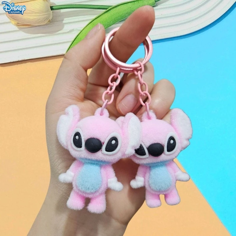 ديزني ستيتش سيارة قلادة Kawaii أنيمي الكرتون المطبوعة التطريز اكسسوارات المفاتيح الرجال والنساء الهدايا الزخرفية #3