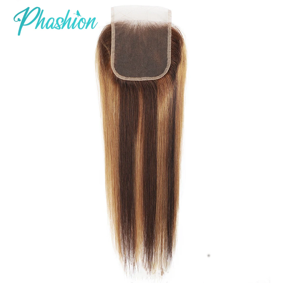 Phashion 28 26 Inch Highlight 13x6 13x4 Lace Frontal Straight HD Transparent P4/27 6 by 6 5x5 4x4 2x6 Closure 100% Human Hair