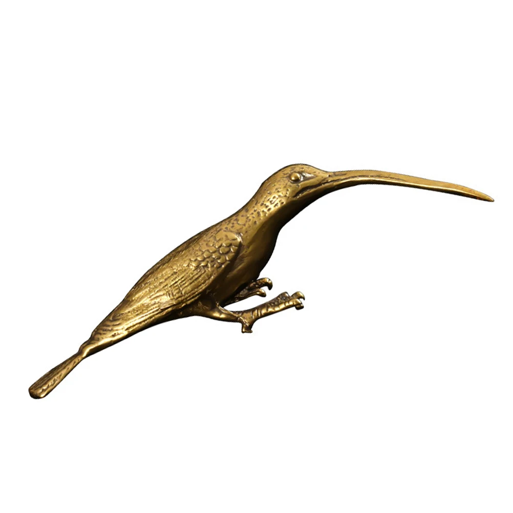 

Copper Hummingbird Figurine Solid Tea Pet Ornament Exquisite Desktop Adornment Statue Mini Model Home Office Decor