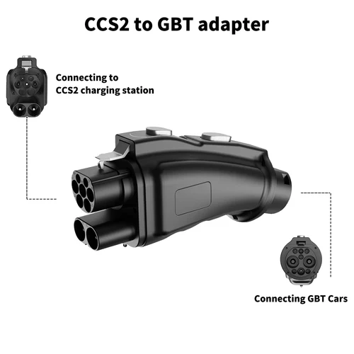 Imagen 2 del producto WUFEN CCS2 adaptador de carga GBT DC 300KW 300A DC EV conector de cargador vehículo eléctrico Ccs2 a Gbt adaptador para BYD Avita VW Car