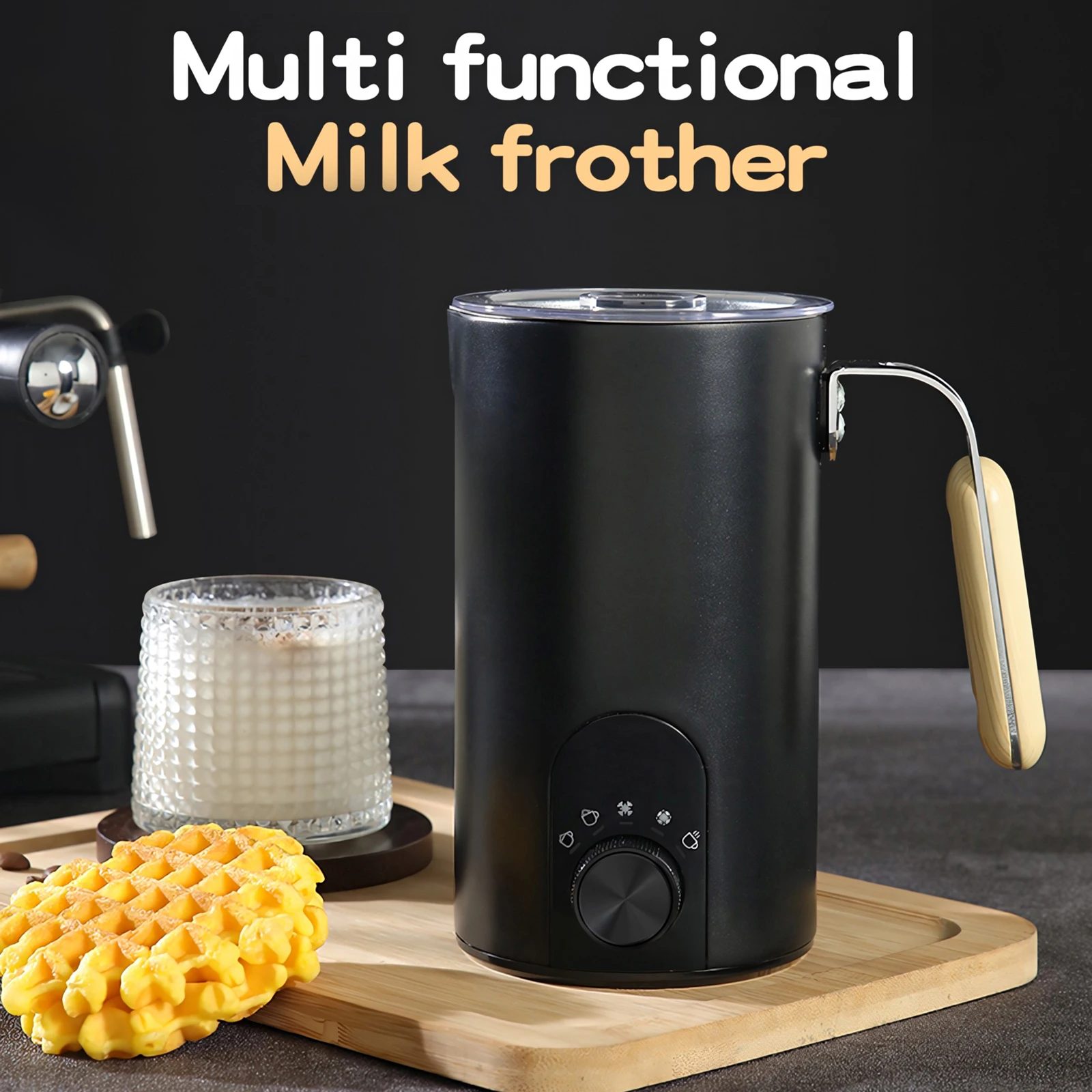 5-in-1 Milchaufschäumer Elektrische Milchschaummaschine Automatischer Milchaufschäumer Elektrischer Milchschäumer Schaumerzeuger für Cappuccino Sahne Ei – Detail 15