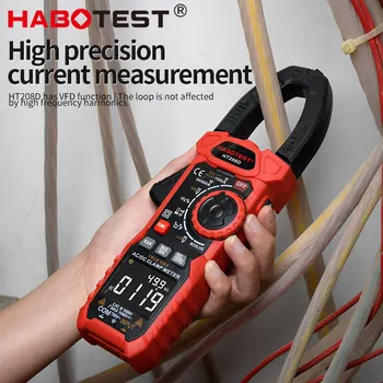 HT208A/D AC/DC Digital Clamp Meter Multimeter Pinza Amperimetrica True RMS High Precision Capacitance NCV Ohm Hz Tester