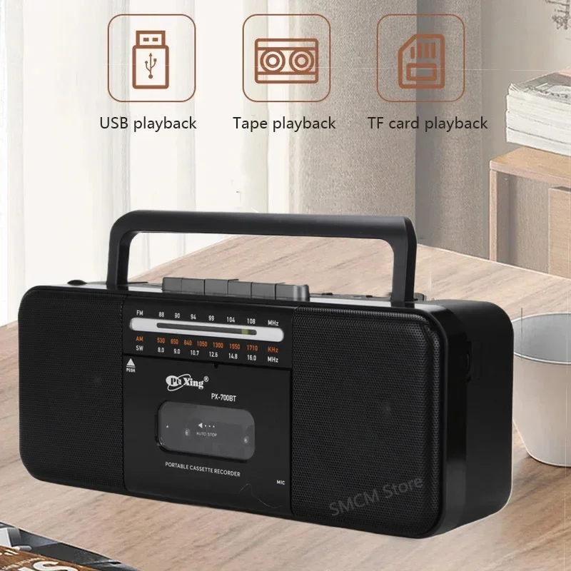 Tragbare drahtlose Bluetooth Vintage Retro USB AM/FM/SW Multiband Radio Stereo Boombox MP3 Audio Kassette Kassette Player Recorder