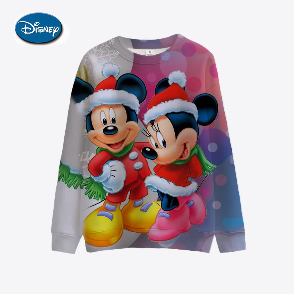 Disney Mickey Mouse round neck sweater children\'s long sleeved sweater girls\' Christmas clothes men\'s and women\'s clothing