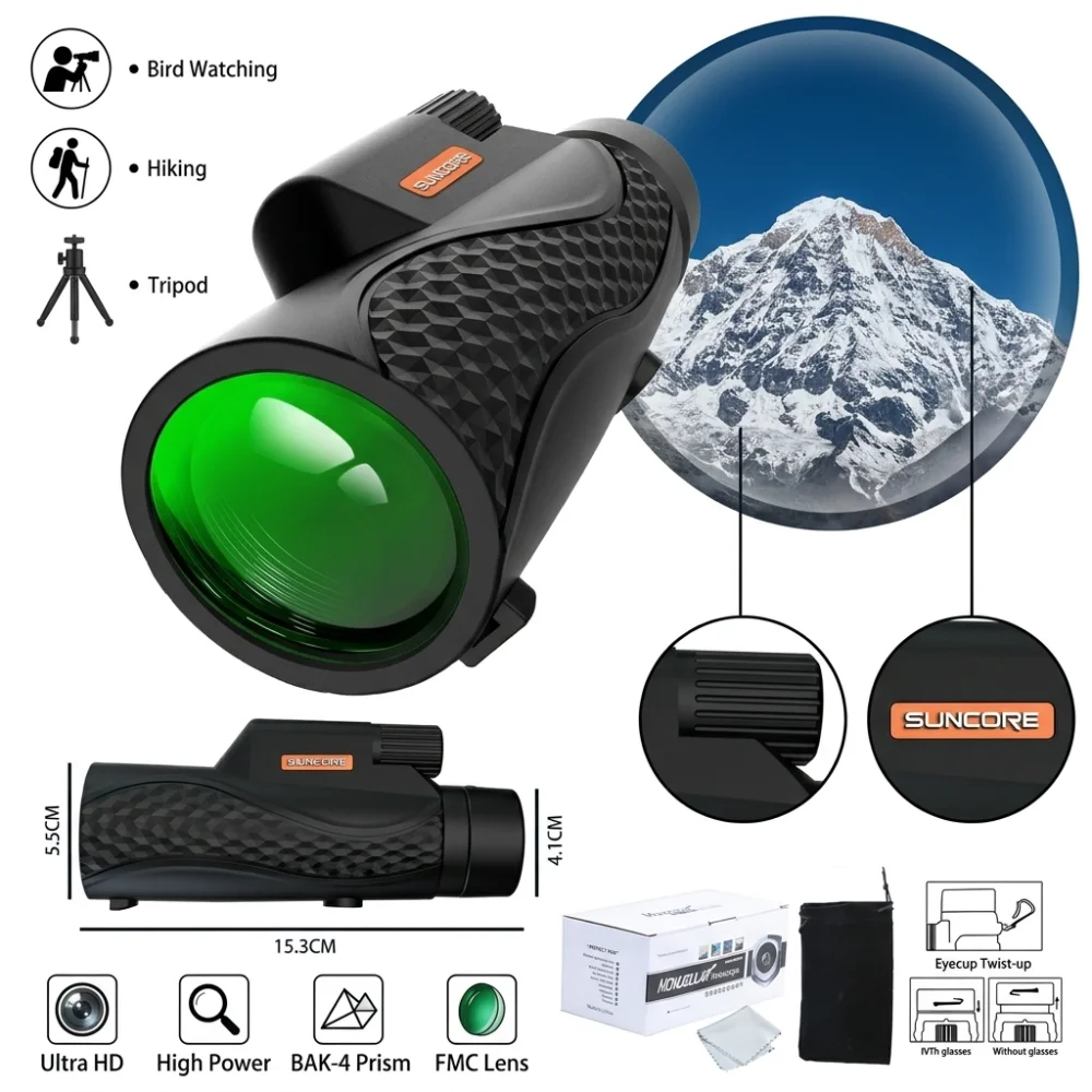 

10x42 Portable monocular High Definition for Travel Birding Hunt