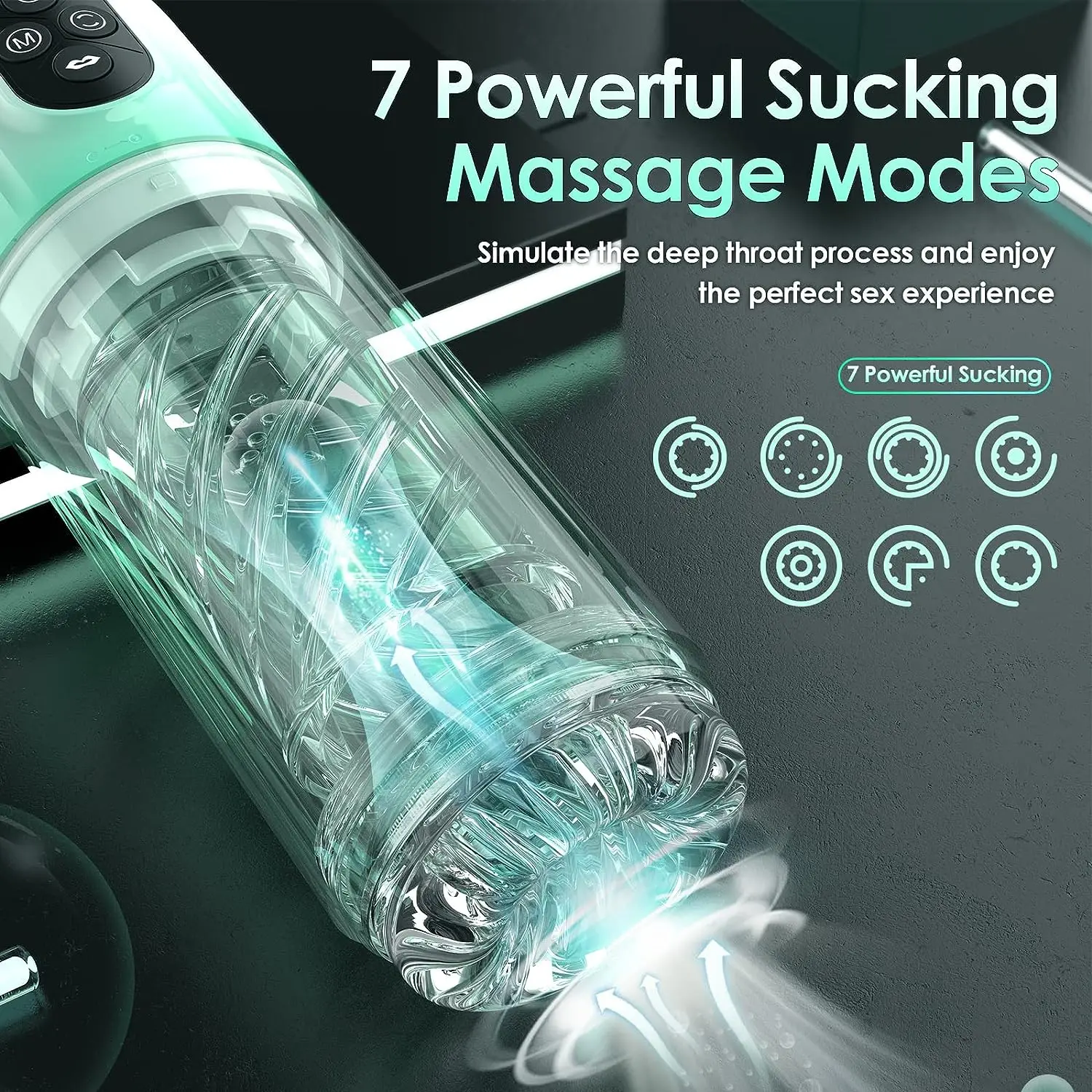 HESEKS 7 Rotating Sucking Water SPA Automatic Male Masturbators Real Pussy Adult Masturbation Sex Toys for Men Blowjob Machine