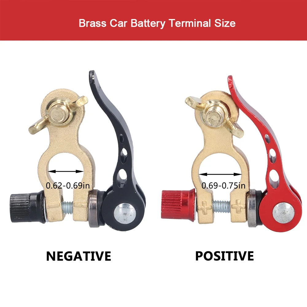 Car Battery Terminal Brass Connectors Posts 24V 12V Positive Negative Quick Release Battery Cable Terminal Top Car Accessories