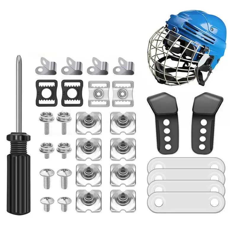 

Catchers Repair Kit 31pcs Hockey Hardware Kit J Clips R Shape Football Visor Clips Rubber Gaskets Screws With Nuts For Youth