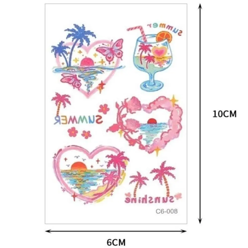 مقاوم للماء الحلو المؤقتة لصاقات وشم سحابة الوردي الجسم الفن ملصق فراشة INS ماكياج الوشم الشارات الذراع #6