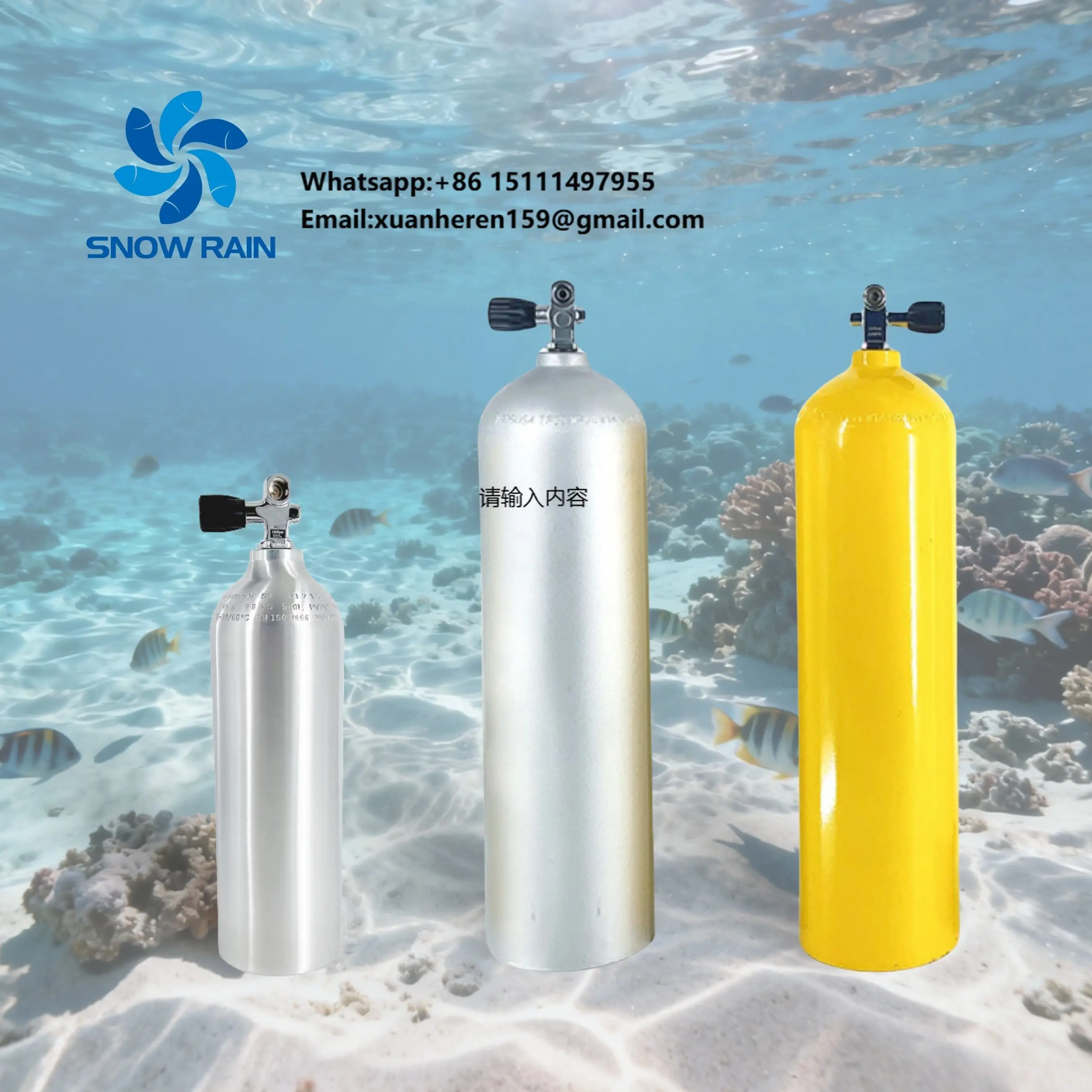 CE and DOT Certified Scuba Diving Equipment Compressed Air Diving Tube TPED Scuba Tank 15l