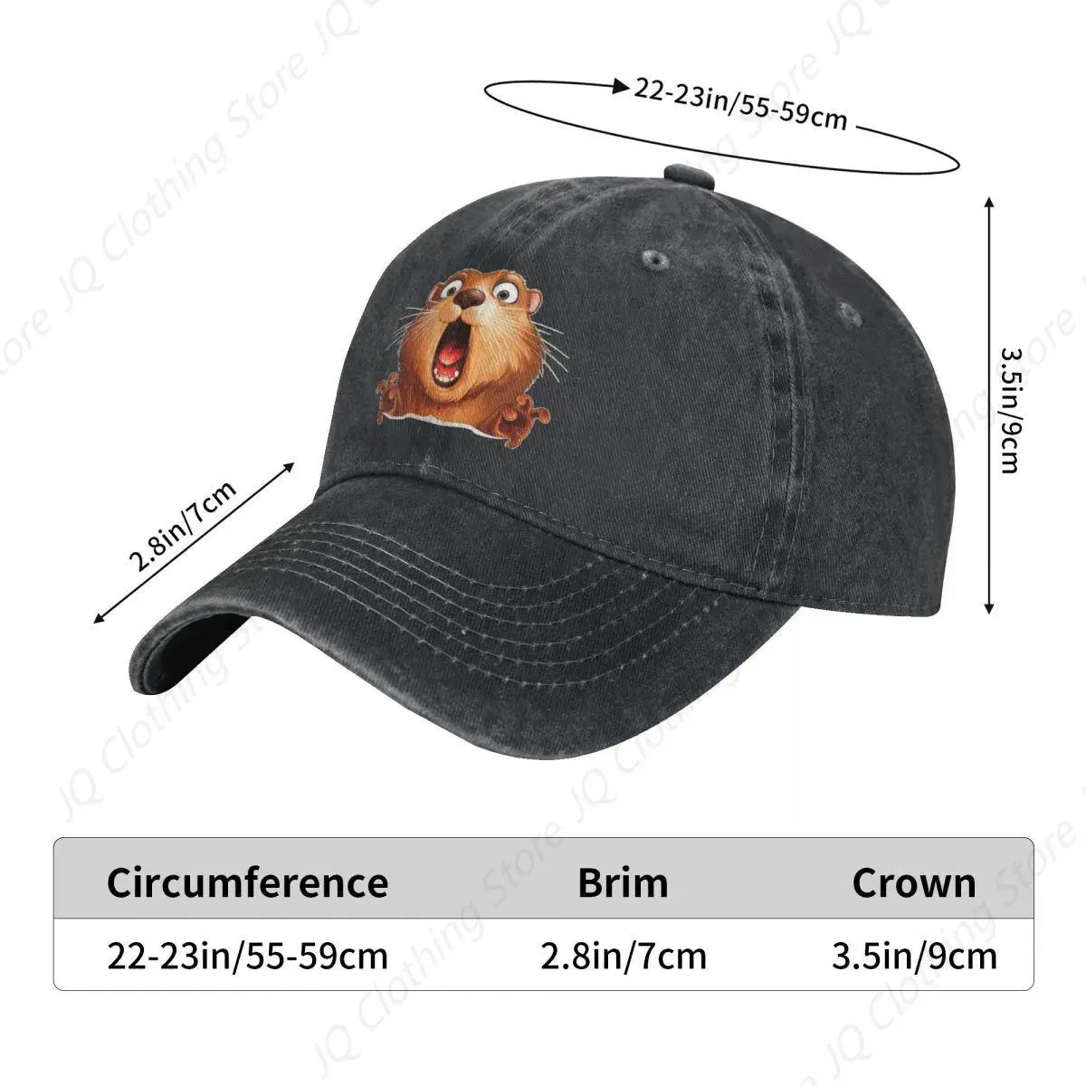 Beaver Baseball Cap Cute Animal Kpop Rock Wholesale Washed Trucker Hat Female Male Fashion Design Baseball Caps