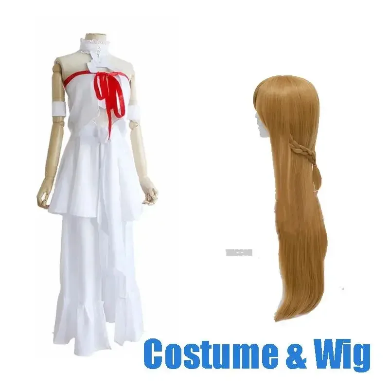

Hot Halloween Anime Yuuki Asuna Cosplay SAO Sword Art Online Costumes Prison Skirt Women Full Set White Dress wi TL1s;2,k'5,t;8.