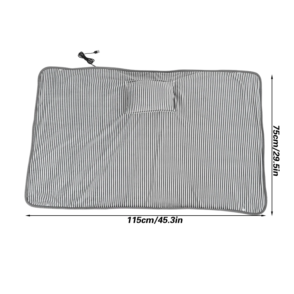 

USB Household Office Electric Blanket Leg Body Warm Cover Cushion Heating Pad Dark Grey Polyester 5V 2A 115x75cm 45.3x29.5in