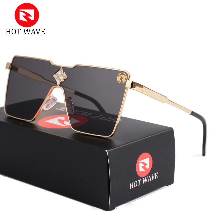 

HOT WAVE Mirror Metal frame Sunglasses Men women Diamond crystal Eyewear Vintage Fashion Square Men's Sun Glasses Z1700