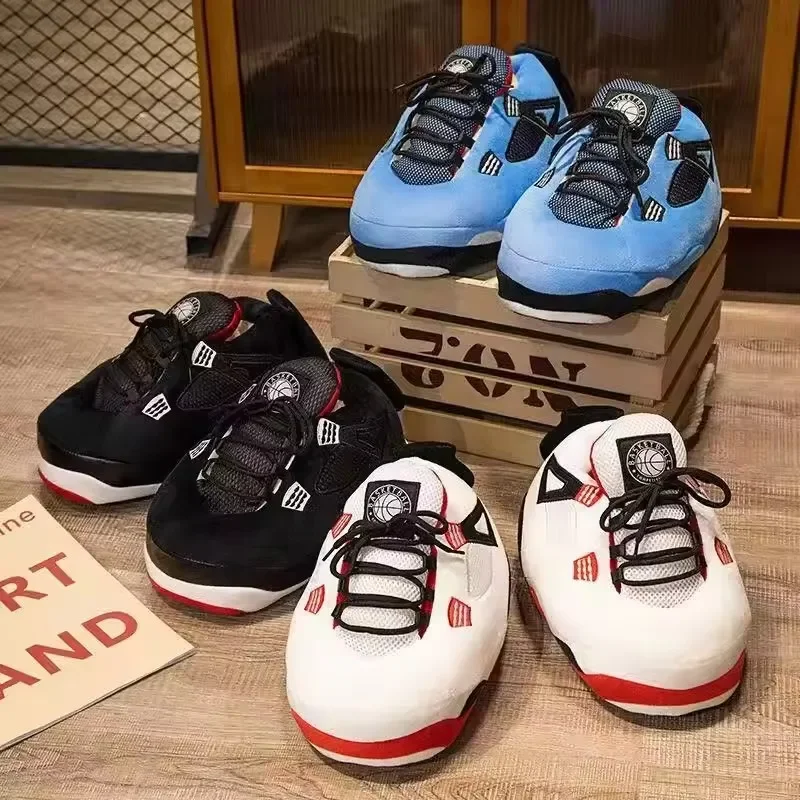 Women's/Men Winter Cotton Shoes Size 36-44 Cute Cartoon Animal Warm Home Plush Shoes Woman Male Foam Sneakers Bread Fat Slippers image 2
