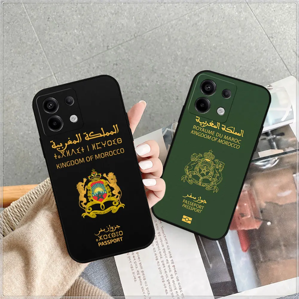 Moroccans Morocco Flag Passport Case For Redmi Note 13 12 12S 12T 11 11S 11T 11E 10 10S 10T 9 9S 9T 8 7 7S 6 Pro Plus Max Cover