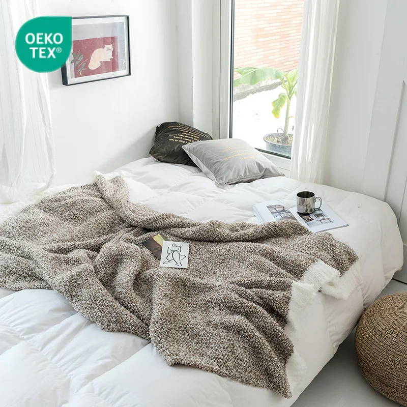 

Nordic Fluffy Fleece Blanket - Ultra Soft Thick Winter Throw for Sofa & Bed, Cozy Solid Color Blanket, Plush Sherpa Fabric