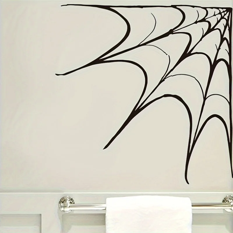 1pc Spider Web Corner Wall Decal, suitable for Halloween and wall/glass decoration, a unique gift for lovers of edgy styles.