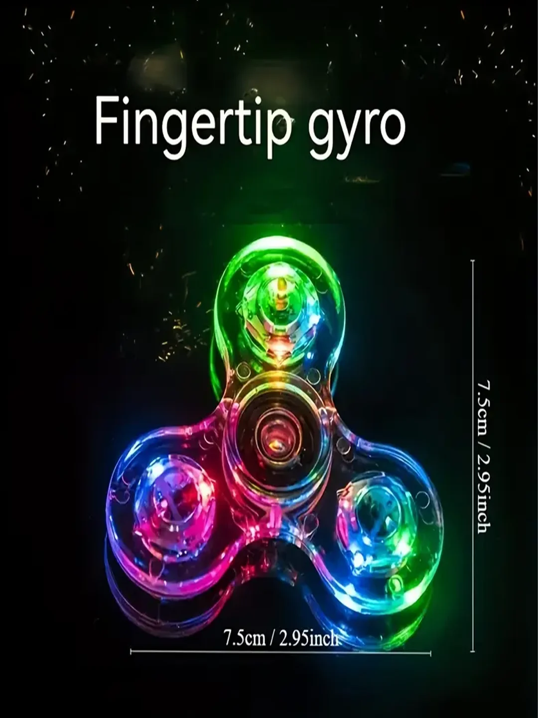 LED イルミネーション フィジェット スピン - クリア、子供と大人向けのストレス解消ハンドトイ、カラフル、フィジェット スピナー