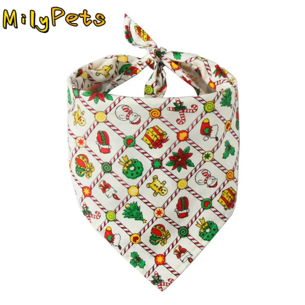 

Cute Santa Claus Patten For Puppy,Kitten Pet Accessories Christmas Pet Decor Pet Costume Cats Triangular Scarf Dogs Bandanas