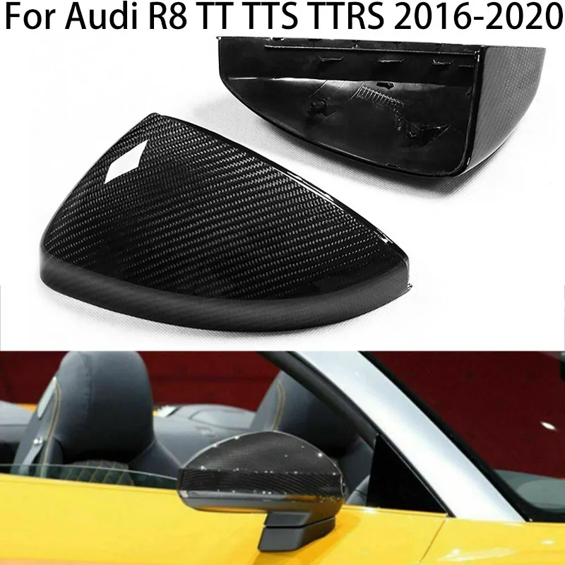 

For Audi TT TTS TTRS R8 2016 2017 2018 2019 Real Carbon Fiber Car Rearview Side Mirror Cover Caps Replacement