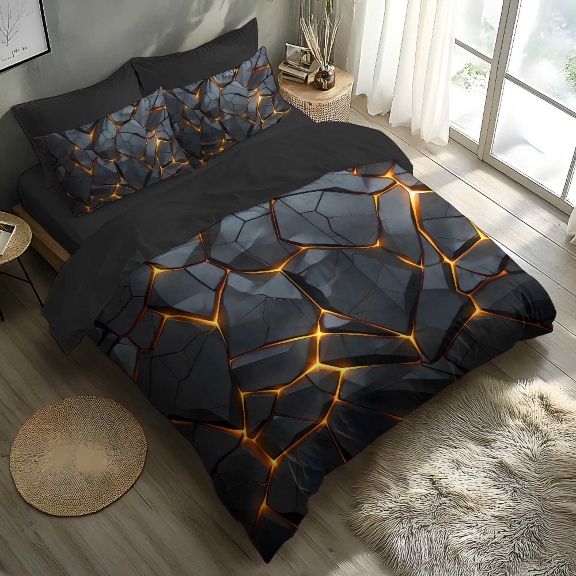 Soft Cozy Snake Print Duvet Cover Set - 1 Duvet Cover 2 Pillowcases Comforter Quilt Bedding Accessories for Bedroom Guest Room