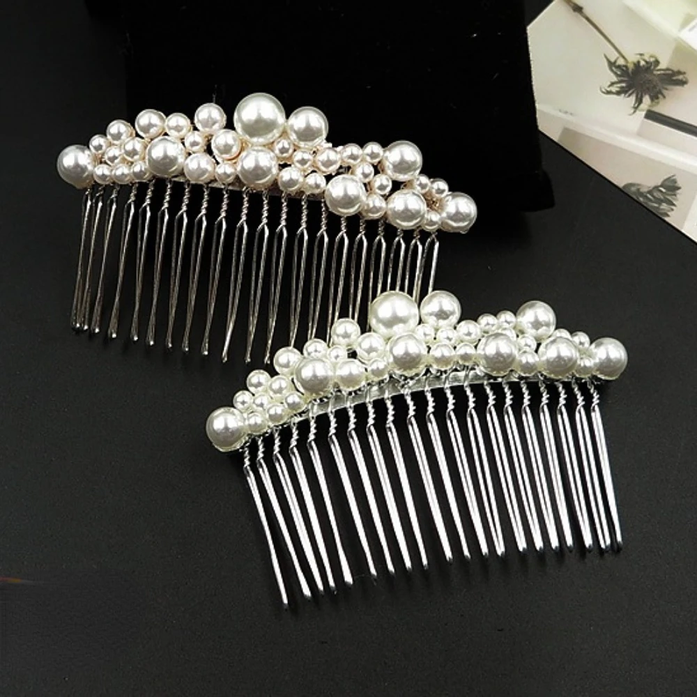 Korean Pearl Bridal Hair Braiding Insert Comb Luxury Crystal Clip Hair Pin Hair Ornaments Jewelry Wedding for Women Accessories